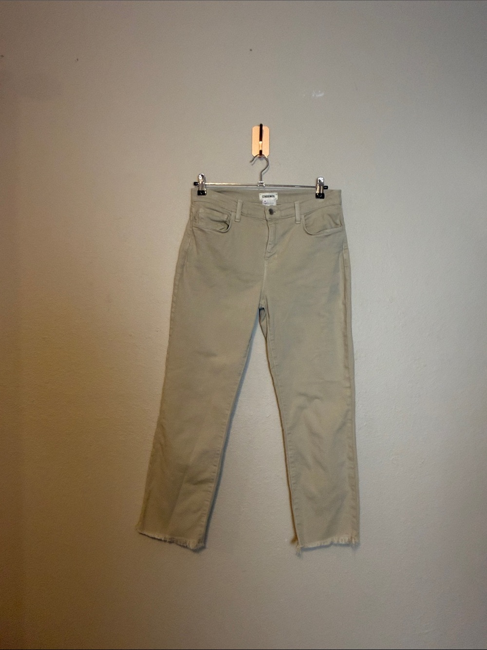 L’agence Sada Slim High Rise Cropped Jeans in Limestone 28‎